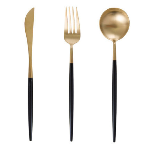 Cylindrical Black Gold Tableware 18